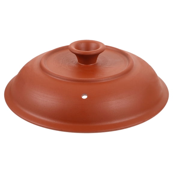 HEANUJJ Multipurpose Brown Ceramic Pot Lid for Casseroles Stewpot with Unique Handle Design