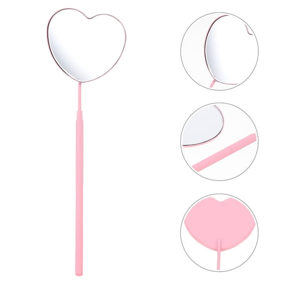 HEANUJJ Non Slip Handle Eyelash Mirror Lash Extension Mirror Stainless Steel 1Pack