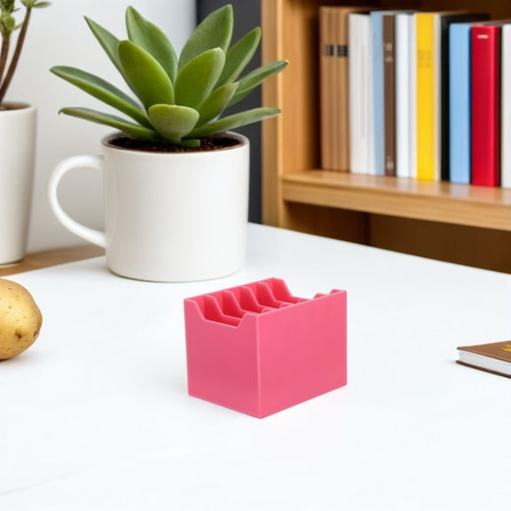 HEANUJJ Pink Mobile Phone Organizer Box with Multiple Compartments for Desktop Phone Storage