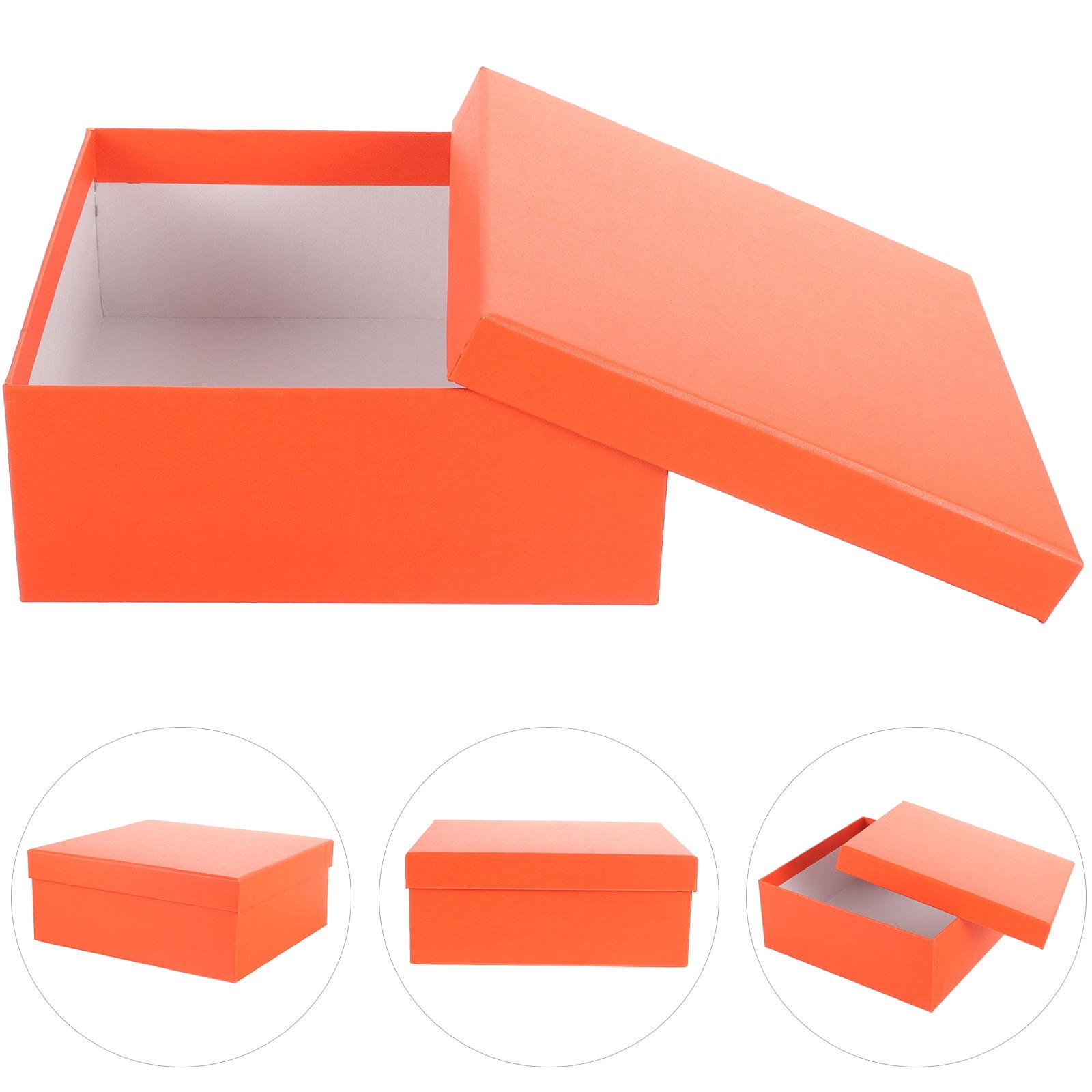 HEANUJJ Orange Paper Keepsake Box with Lid, Foldable Rectangular Paper ...