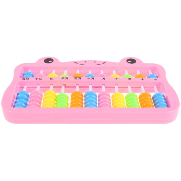 HEANUJJ Pink 7Bead Abacus Math Tool for Kids Lightweight Portable Plastic Educational Device for Students