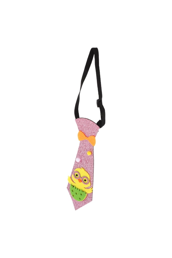 Pink Easter Party Necktie Made from Felt and Non Woven Fabric for Holiday Decor