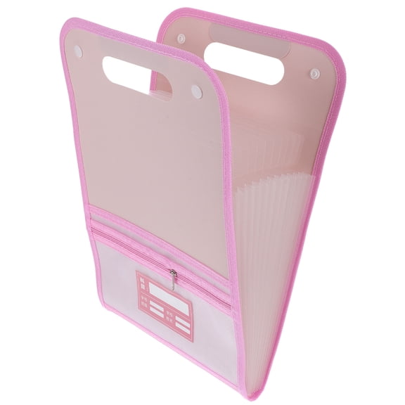 HEANUJJ Plastic File Folder For Document Pink PP and Aluminum for Daily Use 1Pack
