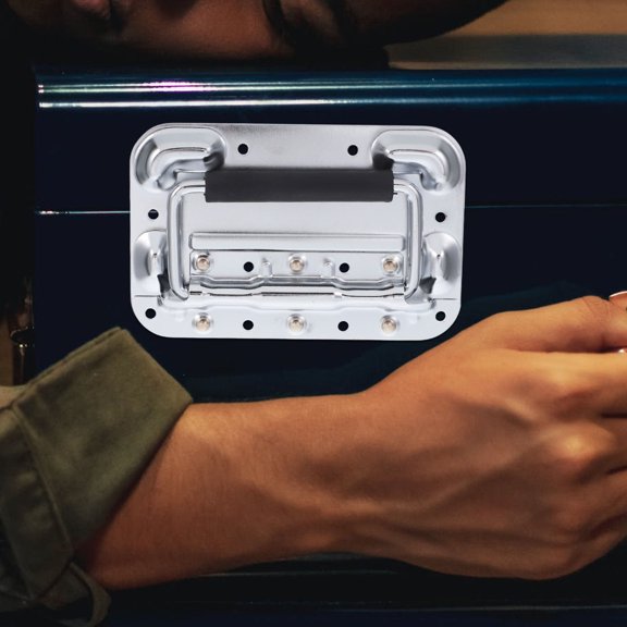 HEANUJJ Plated Silver Metal Spring Pull Handle for Toolboxes Chest Cabinets with Easy Installation
