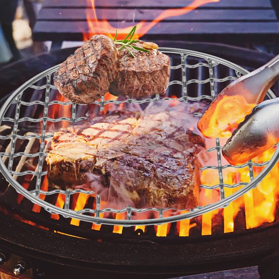 HEANUJJ Plated Round Grill Mesh BBQ Wire Net - Barbecue Accessory for Outdoor Cooking and Grilling