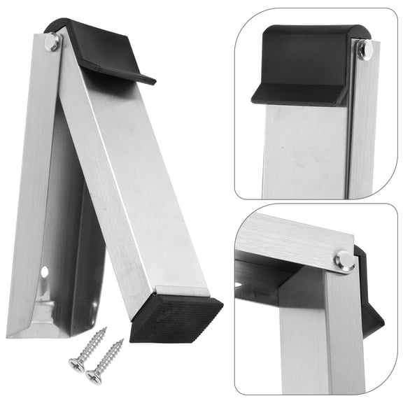 HEANUJJ Plated Silver Stainless Steel Kick Down Door Stop for Home with Foldable Design and Stable Door Positioning