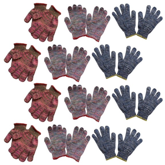 HEANUJJ 12Pairs Working Gloves Garden Use Breathable Flexible Nylon for Heavy Duty Tasks Outdoors