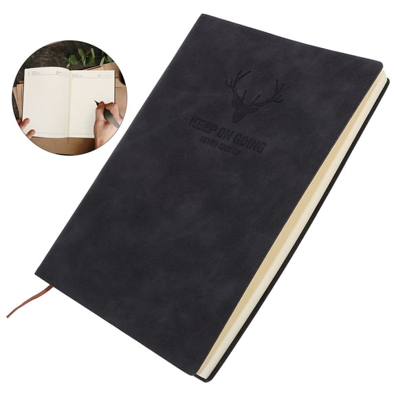 HEANUJJ Portable Black Journal Notebook with Date Planner for Home Use, Includes Writing and Note Supplies