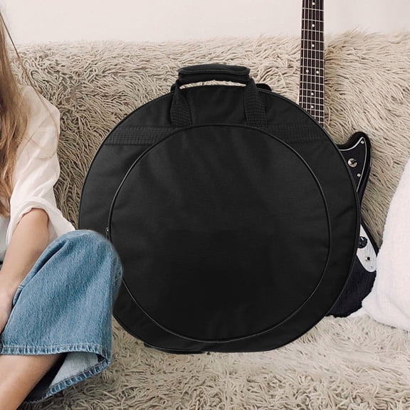 HEANUJJ Cymbal Organizer Bag Black with Thick Padding and Multiple Compartments for Easy Storage