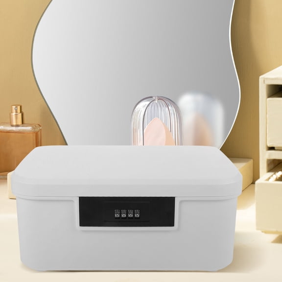 HEANUJJ Ivory ABS Portable Safe for Travel and Home Document Security