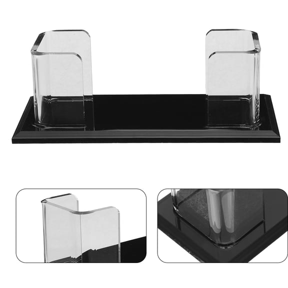 HEANUJJ Clear Acrylic Business Card Holder Transparent Display Stand Organizer for Office Desk