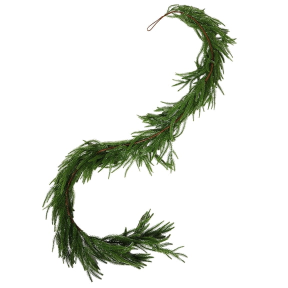 HEANUJJ Realistic Artificial Pine Needle Garland Green Faux Christmas Decor for Mantle Table and Wall Display