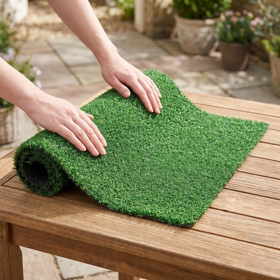 HEANUJJ Turtle Basking Platform with Climbing Pad and Artificial Grass Turf for Realistic Aquarium Habitat Setup