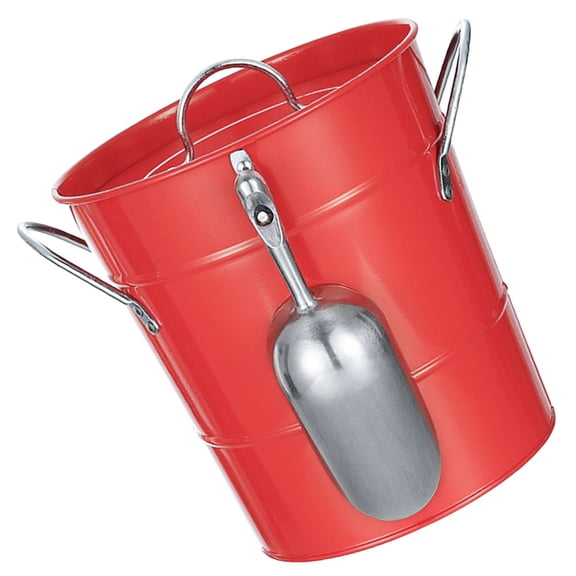 HEANUJJ Red Metal Ice Bucket for Home Bar, KTV, Wine Cooler, Beverage Storage, Multi-Functional Party Accessory