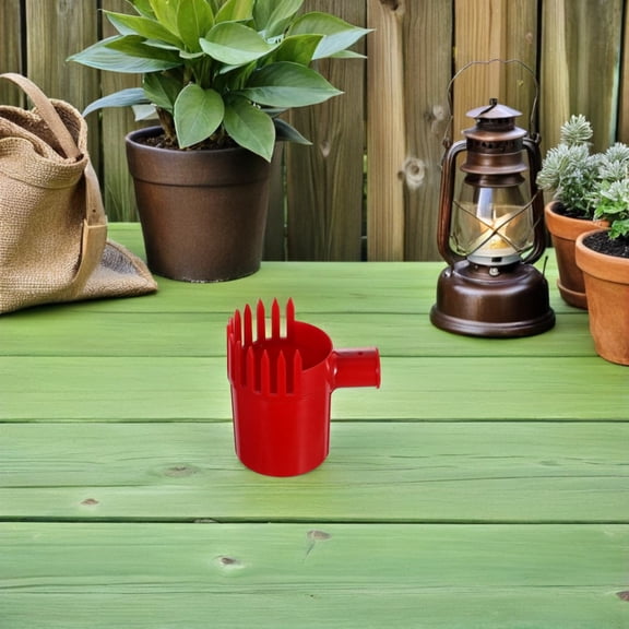 HEANUJJ Lightweight Red Plastic Fruit Picker Tool for Harvesting, and Ideal for Blueberries, Jujubes - 2 Pieces
