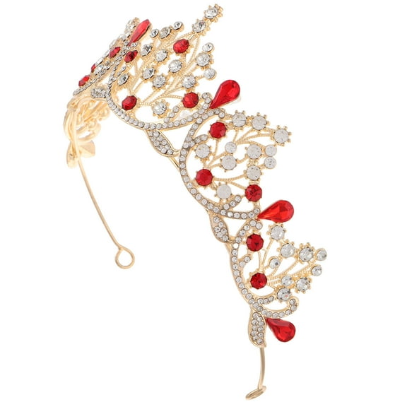 HEANUJJ Embellished Headbands for Women Queen Princess Crown Gold Alloy 1Pcs Hair Accessories for Proms