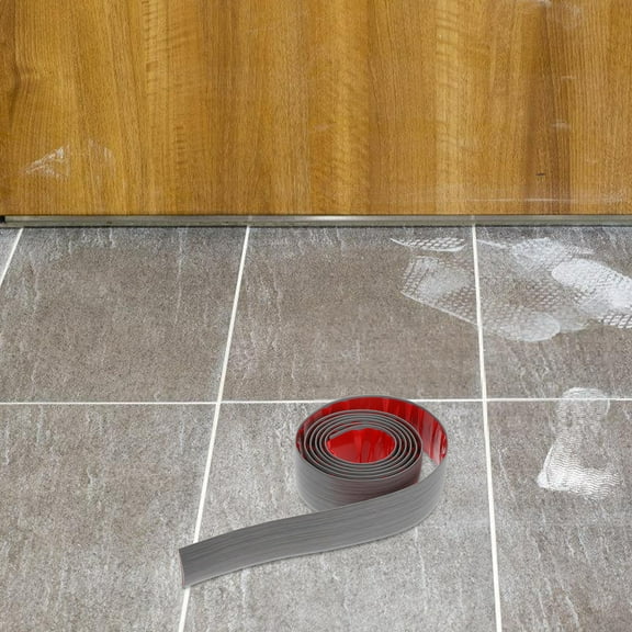 HEANUJJ Self Adhesive Door Strip Grey PVC Soft Rubber for Flooring Transition 1Pack