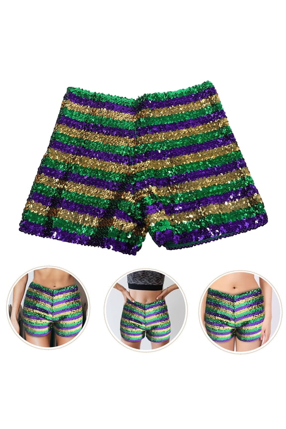 Shiny Hot Pants with Low Waist for Festival Night Out and Performance