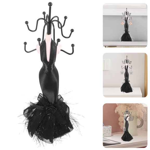 HEANUJJ Earring Necklace Holder Jewelry Hanger Black 1Pack Modern Home Decor Home Use