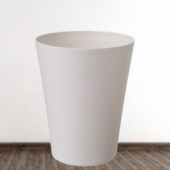 HEANUJJ White Small Plastic Waste Basket for Home Use, Compact Trash Bin for Families, 1 Pack