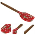 thumbnail image 1 of HEANUJJ Wooden Soft Spatula for Cake Icing and Baking, Red Handle, 1 Piece, Kitchen Tool, 1 of 8