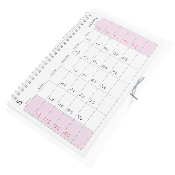 HEANUJJ 2025 Office Desk Calendar in Red with Clear Large Fonts and Convenient Desktop Size