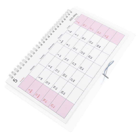 HEANUJJ 2025 Office Desk Calendar in Red with Clear Large Fonts and Convenient Desktop Size