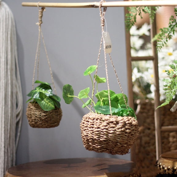 HEANUJJ Handwoven Brown Hemp Blanket Storage Basket for Plants and Household Organization