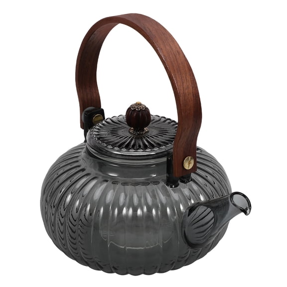 HEANUJJ Office Glass Tea Kettle with Handle Moderate Capacity Simple Grey Design