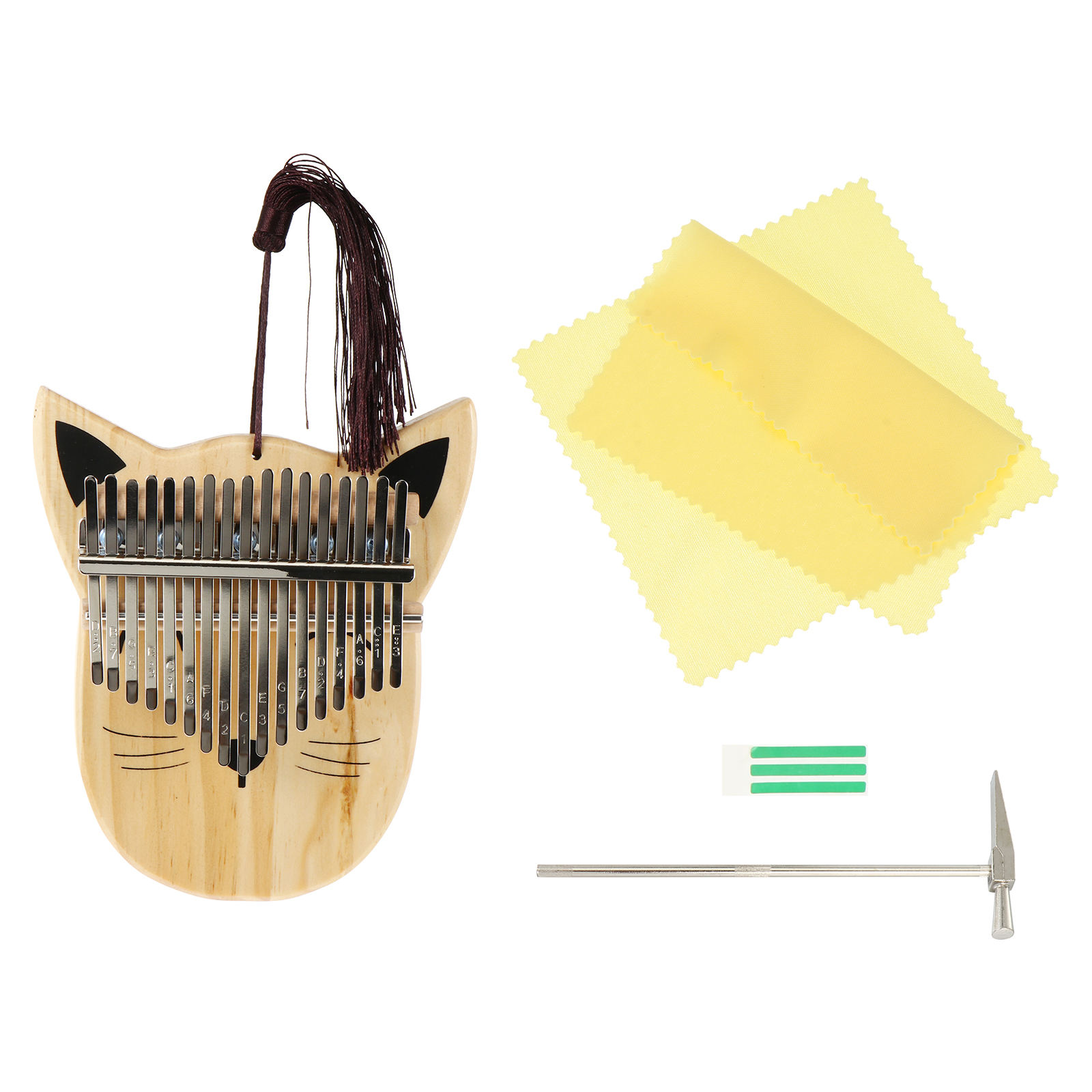 HEANUJJ Thumb Piano Kalimba Wood Color for Beginners 1 Set - Walmart.com
