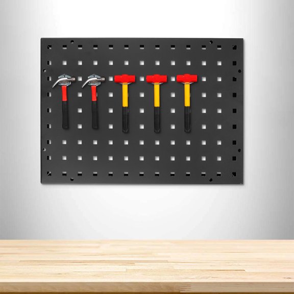 HEANUJJ Tool Peg Board Wall Storage Rack Black Metal Organizer Panel with Strong Adhesion