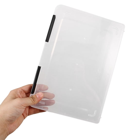 HEANUJJ 4Pcs Assorted Color Transparent Plastic Document Storage Box A4 Stackable File Holder