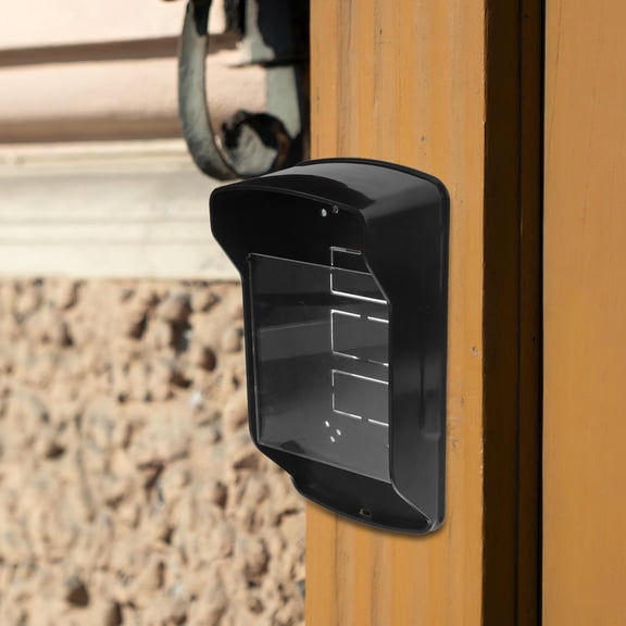 HEANUJJ Clear Protective Cover with Black Plastic Doorbell Shield, 1 Piece