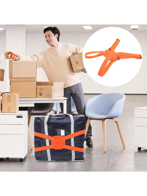 Travel Luggage Strap, Orange, Adjustable and Practical, Connects Multiple Bags Easily