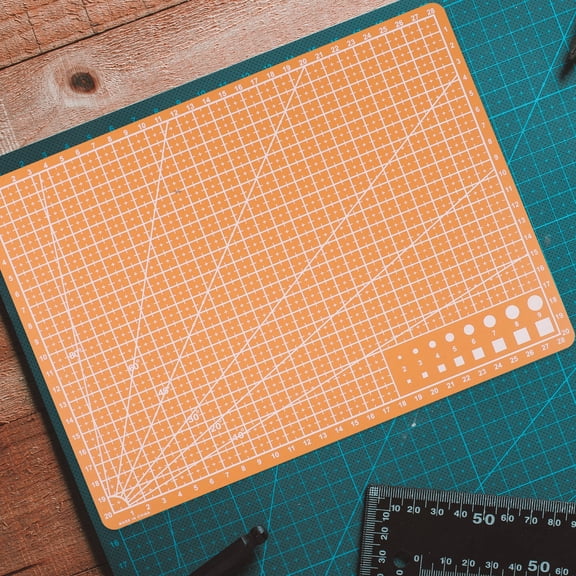 HEANUJJ Double-Sided A4 Orange Cutting Mat for Precise Art Carving, Fabric Cutting and Craft Projects