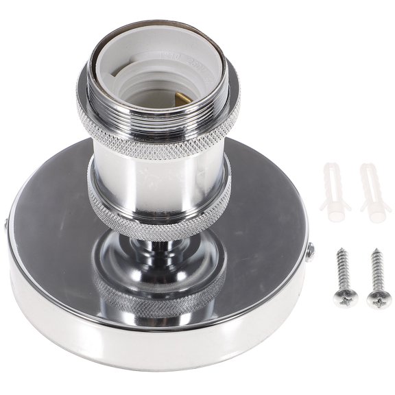 HEANUJJ Vintage Style E27 Light Bulb Socket Plated Silver Metal Base for Home Lamp Restoration