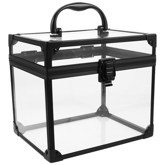 HEANUJJ Acrylic Vinyl Record Storage Box with Dust Cover, Organizer for and Albums