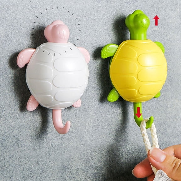 HEANUJJ 3-Pack Cute Animal Shaped Hook Hangers Turtle Design ABS Plastic Scarf Holder for Bathroom and Home Organization