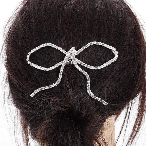 HEANUJJ Bow Jewelry Hair Comb Elegant Silver Copper 1Set Bow Clips For Women For Formal Occasions