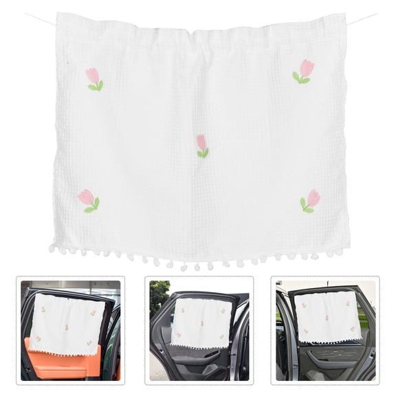 HEANUJJ Car Sun Shade Windshield White Waffle Fabric 1Pcs Heat Reduction