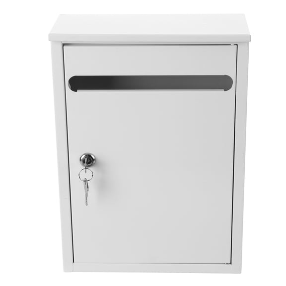 HEANUJJ White Lockable Letter Box Wall Mount for Mail Voting Donation and Suggestion Collection