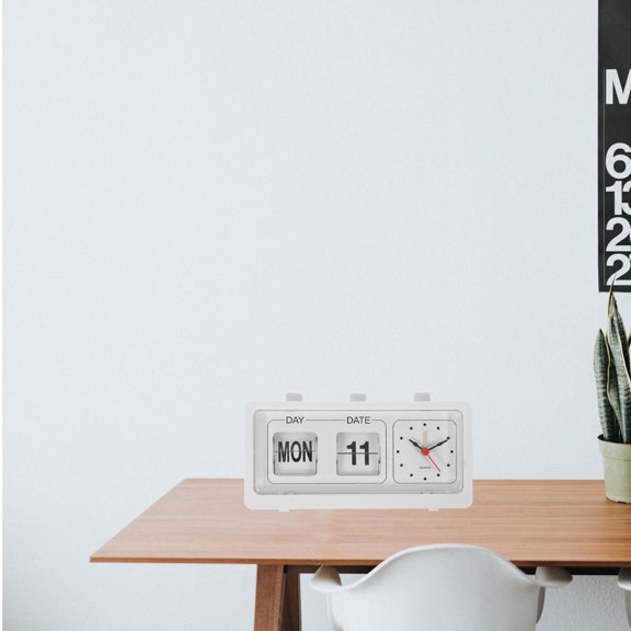HEANUJJ White Manual Date Week Time Clock for Kitchen Bedroom and Meeting Room Use