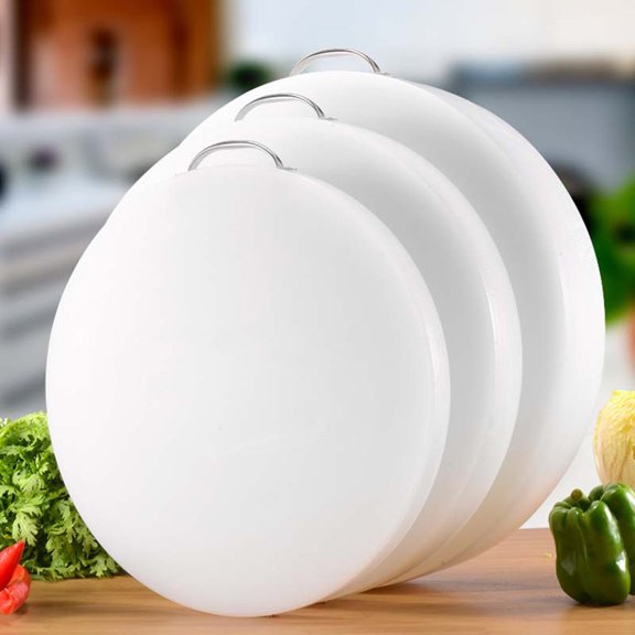 HEANUJJ White Plastic Chopping Blocks for Kitchen Non Slip Handle Design for Easy Storage