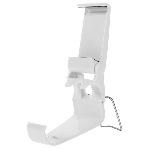 HEANUJJ White Plastic Game Controller Holder with Adjustable Clamp and Phone Support