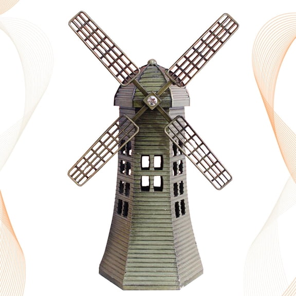 HEANUJJ Iron Windmill Windmill Model Bronze 1Pack Architectural Style Metal Craft