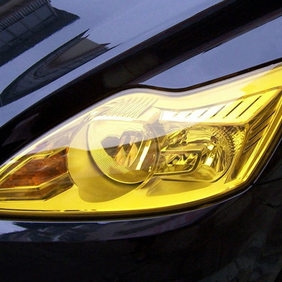 HEANUJJ Yellow Headlight Film Vinyl Wrap with Scratch Resistant Triple Layer Design for Car Use