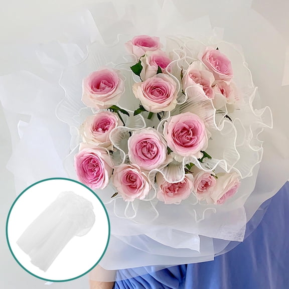 HEANUJJ White Tulle Netting Roll Gauze Fabric for Bouquet Wrap Wedding Party Decorations