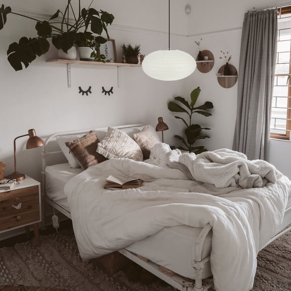 HEANUJJ light diffusion lampshade Lampshade Beige Paper Minimalist Design 2pcs