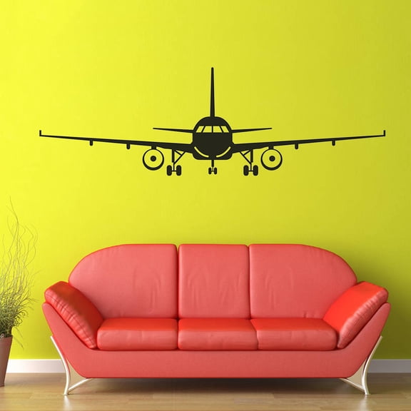 HEANUJJ plane decor Wall Sticker Self-Adhesive Black Fashion Home 1Pcs