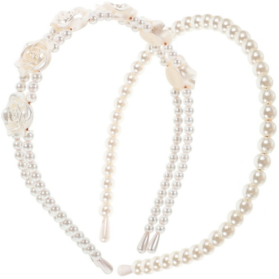 HEANUJJ 2Pcs White Hair Bands Womens Headbands Comfortable Hair Accessories for Parties